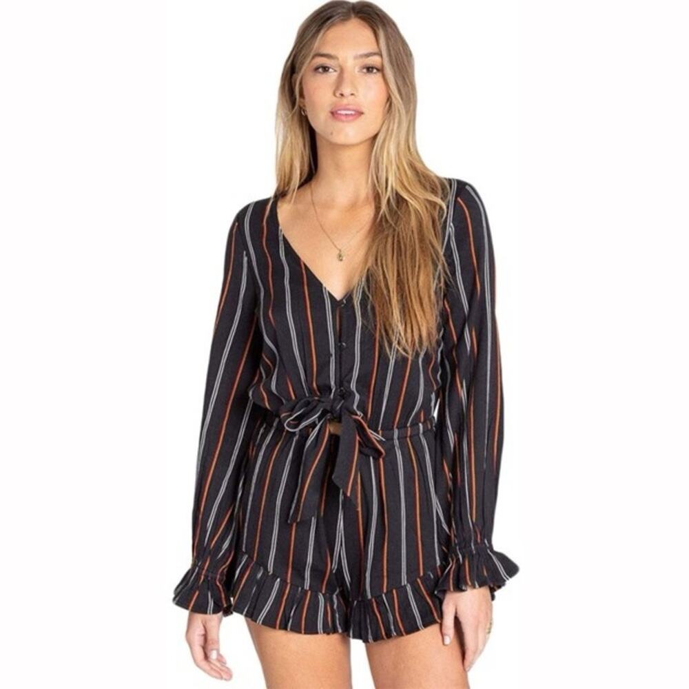 Billabong Black Striped Romper